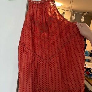 Free People Red Halter Top